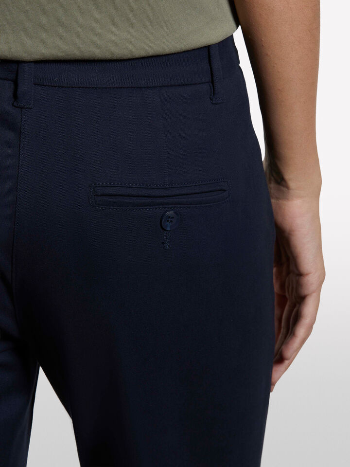 Chinos slim fit azul-escuro - calças chinos para mulher - Azul-Escuro | Sisley image number 4